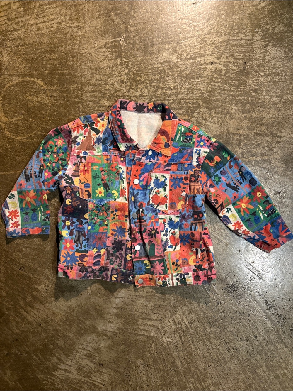Kids Multicolor Patchwork Floral Jacket